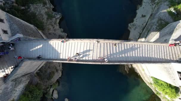 Air Mostar Bridge — Stock video