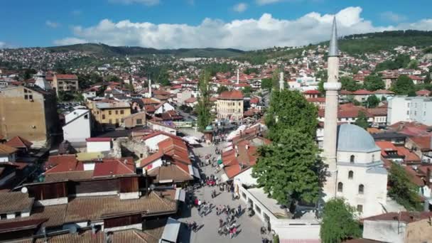 Aerial Sebilj Brunnen — Video Stock