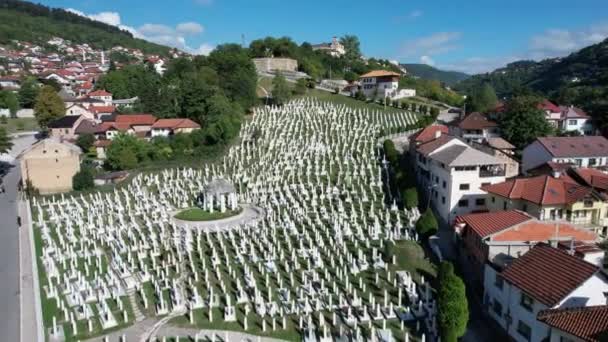 Cemitério aéreo de Sarajevo — Vídeo de Stock