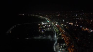 Marina Hava Görüntüsü Gece Yarısı