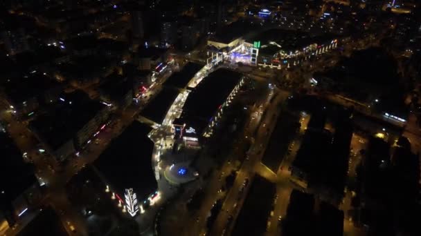 Mersin Nighttime Top View — стокове відео