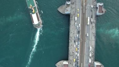 Aerial Galata Köprüsü ve Feribot