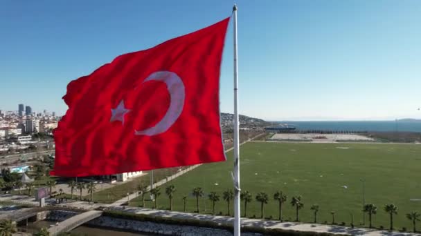 Lambaikan bendera Turki — Stok Video