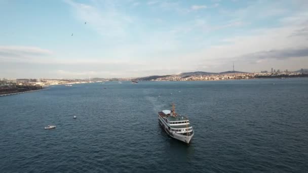 City Lines Ferry On Bosphorus — Stock Video