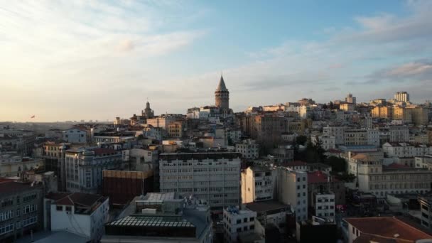 Drone Footage Galata Tower — Stock Video