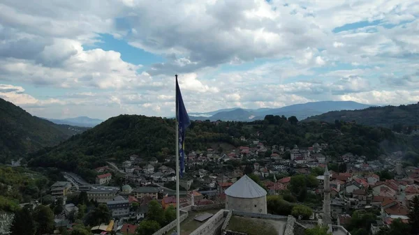 Боснія Прапор у міському замку — стокове фото