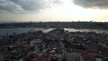 Galata Kulesi 'nin etrafında Havadan Dönme