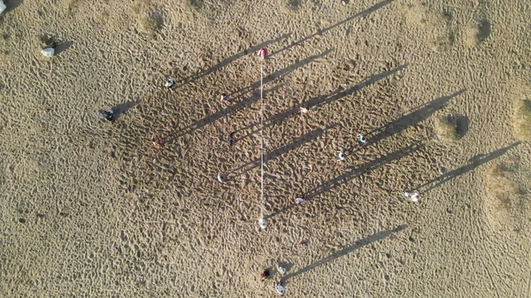 Volley-ball plage de sable drone aérien tir — Photo