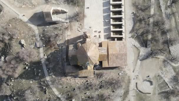 Aerial Historical Church On Van — стоковое видео
