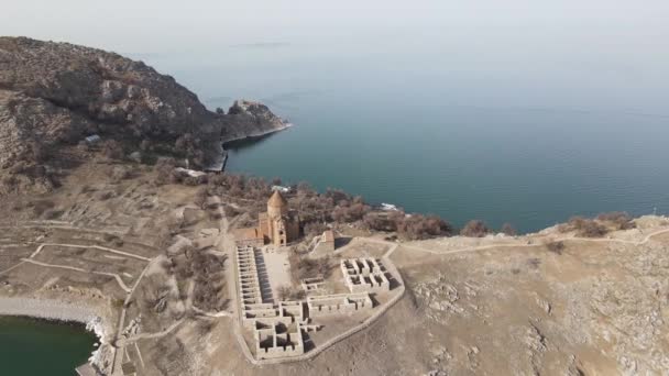 Εκκλησία Aerial Island On Turkey — Αρχείο Βίντεο