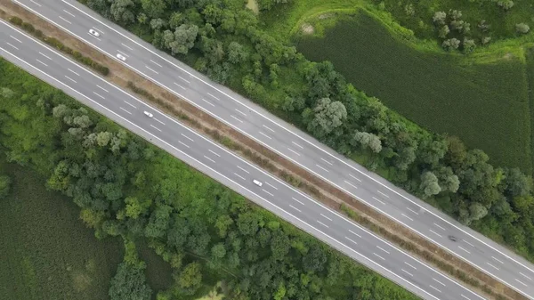 Timelapse traffic aerial drone — Stock Photo, Image