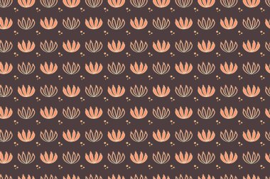 Sonbahar yaprakları, kusursuz vektör soyut düşüş şablonu, İskandinav tarzı şirin ve mütevazı konsept, dekor, kumaş baskısı ve ev dekorasyonu için harika. Vektör İllüstrasyonu