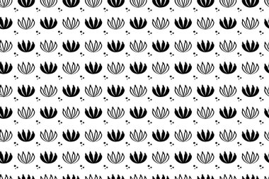 Gerçekçi el çizimi deseni, karalanmış vektör soyut çiçekler, beyaz arkaplan, vektör illüstrasyonu ile kusursuz tekrarlama deseni