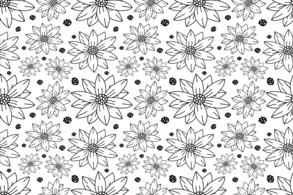 Fleurs Grenade Fleurs Sur Fond Blanc Décrivez Motif Sans Couture — Image vectorielle
