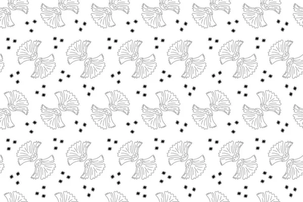Stylized Floral Endless Background Floral Seamless Pattern Hand Drawn Line — Stock Vector
