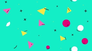 Modern tarzda soyut şablon arkaplan, koleksiyon geometrik şekiller, grafik tasarımı için renkli animasyon