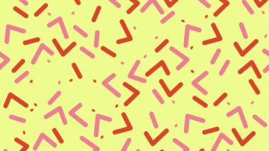 Renkli çizgi geometrik memphis, vintage element üzerindeki renkli zikzaklar, koleksiyon modası yarım ton geometrik şekiller, soyut geometrik renkli arkaplan 