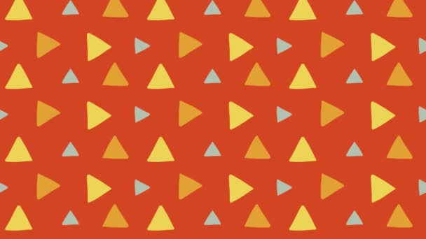 Retro Abstraktní Design Oranžový Vzor Pozadí Trojúhelníky Memphiský Styl Trojúhelníky — Stock video