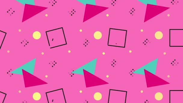 Modern Triangles Loop Pink Background Geometrical Shapes Animation Modern Style — Stockvideo