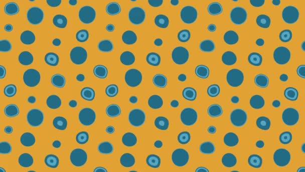 Vintage Okrągłe Kolorowe Tło Animacja Ruchomy Wzór Niebieskie Kółka Pomarańczowym — Wideo stockowe