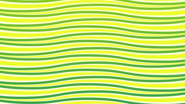 Тиснутые Волновые Полосы Динамический Зеленый Волновой Фон Зеленый Желтый Цвета — стоковое видео