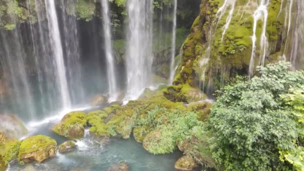 Lake View Waterfalls Yerkopru National Park Natural Beauty Accumulation Lake — Stock Video