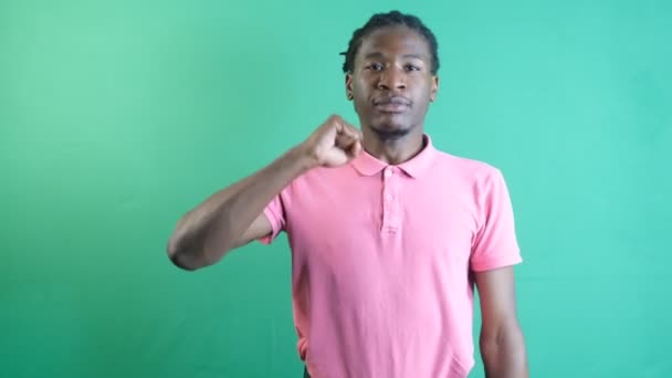 Black Man Making Won Sign Man Making Win Sign Making — Vídeo de Stock