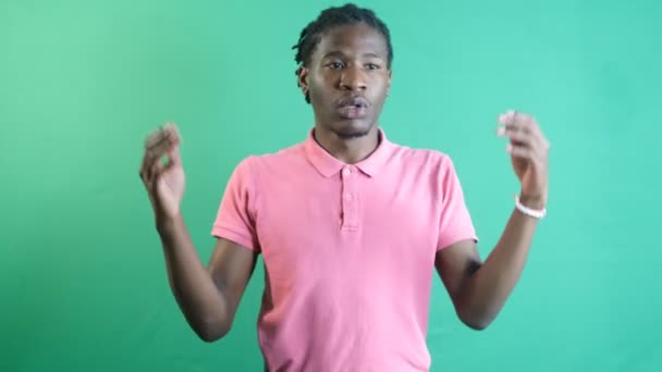 Black Man Raising His Hands Making Dont Know Sign Sign — Vídeos de Stock