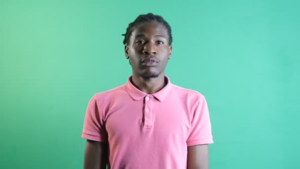 Black Man Representing Sad Surprised Black Teenager Facing Bad News — Stockvideo