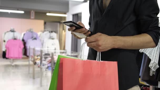 Shopping Phone Shopping Phone Shopping Bag Hand Online Shopping Promotional — Video