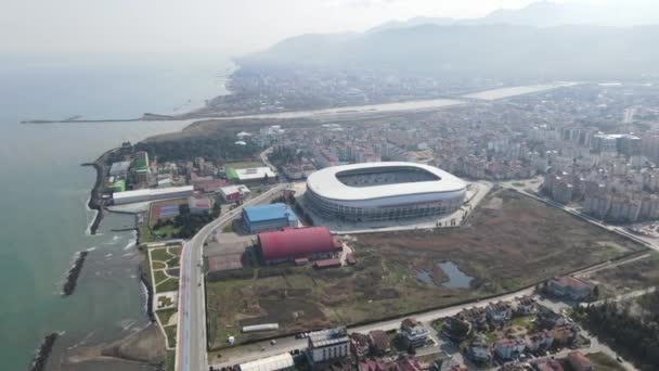 Повітряний Безпілотний Вид Місто Орді Нещодавно Побудований Футбольний Стадіон Туреччині — стокове відео