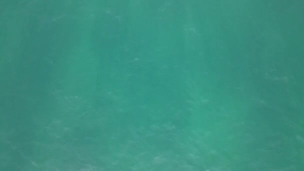 Aerial Drone View Turquoise Sea Waves Sea Waves Shining Sunlight — Stockvideo