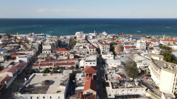 Aerial Drone View Kyrenia City Cyprus Layout Cities Island Aerial — Stock video