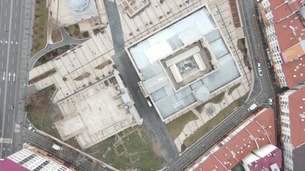 Aerial View Sivas City Center Republic Square Double Minaret Madrasah — Stockvideo