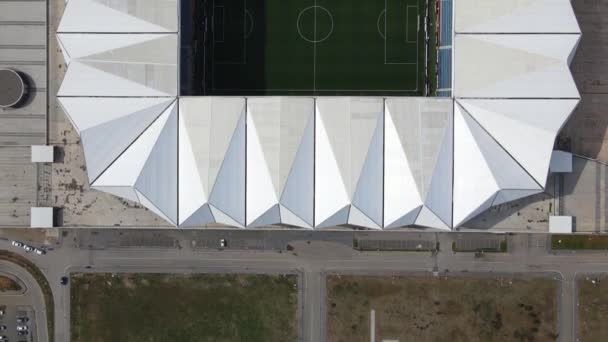 Aerial Drone View Turkeys Football Team Trabzonspors Stadium White Roofed — Stok Video