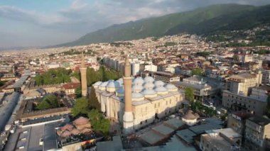 Bursa ulu mosque in city, view of the historical mosque and campus in the city, Turkeys major tourist destination areas during the summer 