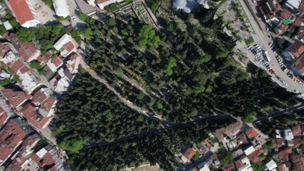 Historical City Square Bursa Drone View Great Mosque Campus Bursa — Video