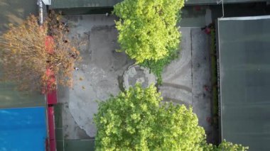 Aerial han brass in turkey, han brass aerial drone view, architecture of historical bursa inns, historical ottoman shopping centers