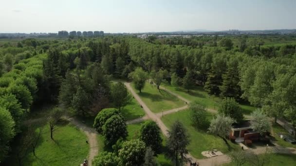 Aerial Greenery Botanical Park Bursa City Botanical Park Drone View — Vídeo de stock