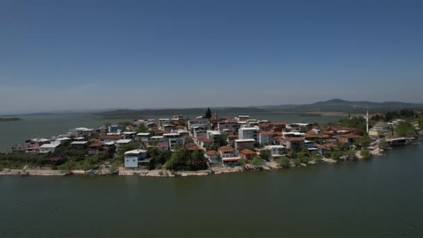 Historical Village Lake Bursa Historical Settled Lake Village Drone View — Vídeos de Stock