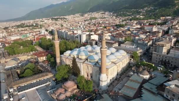 Historical Ottoman Mosque Drone Image Inner City Settlement Historical Ottoman — Stockvideo