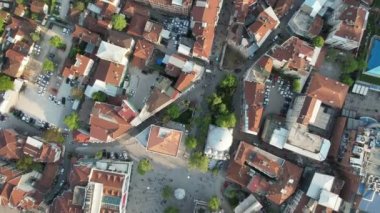 Bursa city drone view, the city settlement and streets of the historical city of Bursa, the apartments of the metropolitan municipality