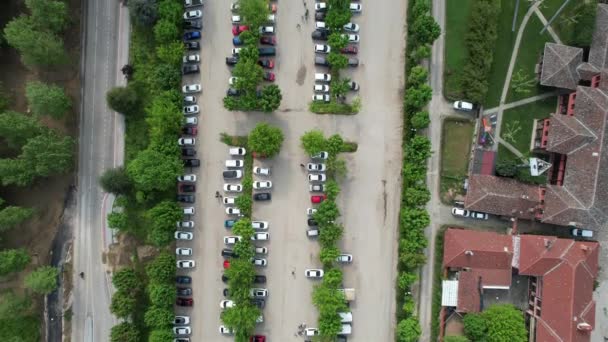 Aerial Public Parking Lot Vehicle Parking Lot Vehicle Parking System — Vídeo de Stock