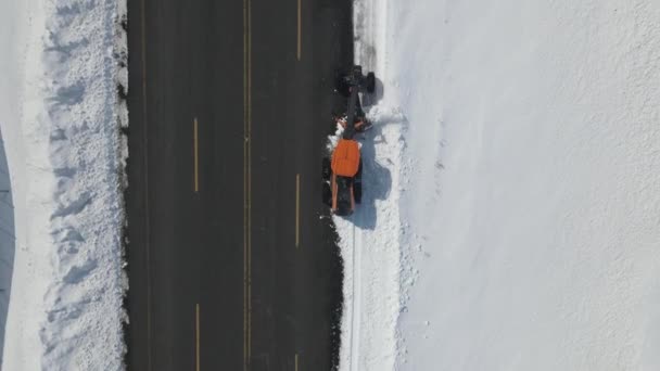 Kar Küreme Ağır Ekipman Kardan Geçiş Yollarını Temizleme Karla Savaşan — Stok video
