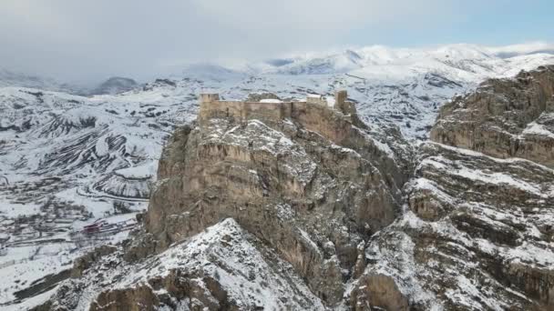 Turecká Rozhledna Postavená Nejvyšším Bodě Všech Hor Nádherný Hrad Kamene — Stock video