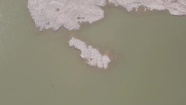 Danau Buatan Udara Kolam Irigasi Lahan Pertanian Penyimpanan Air Waduk — Stok Video