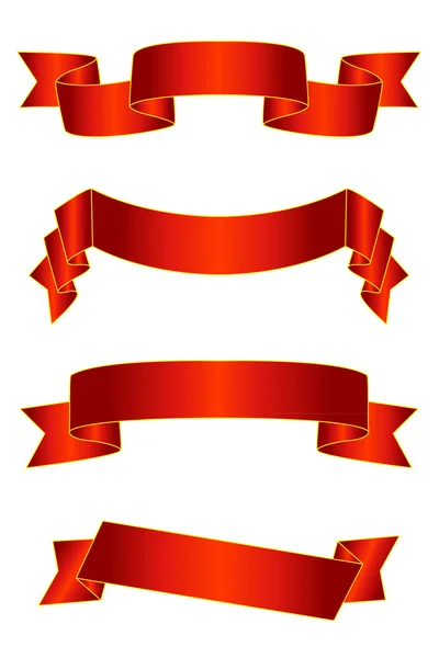 Red banners/scrolls/ribbons vector set — Stock Vector