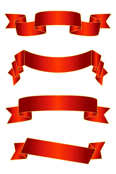 Ensemble vectoriel bannières / parchemins / rubans rouges — Image vectorielle