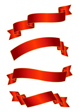 kırmızı saten şeritler