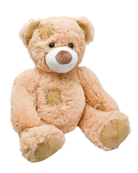 Seitlich sitzender Teddybär — Stockfoto